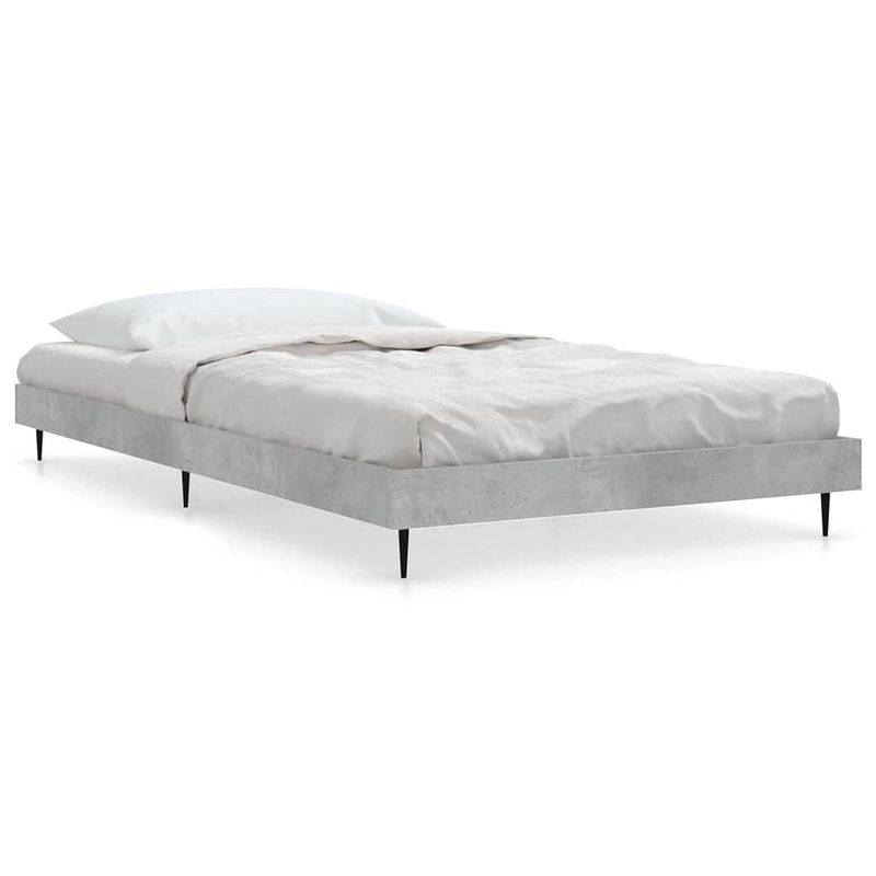 Foto van Vidaxl bedframe bewerkt hout betongrijs 90x190 cm