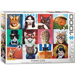 Foto van Eurographics puzzel funny cats - lucia heffernan - 1000 stukjes
