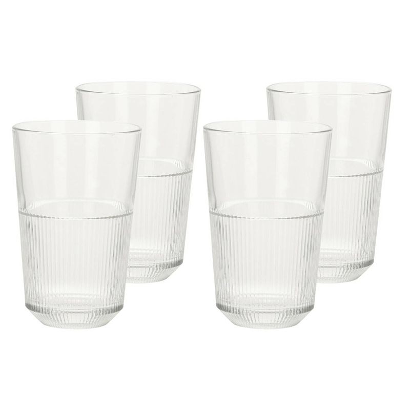 Foto van Excellent houseware drinkglazen - 4x - transparant - 360 ml - 8x13 cm - drinkglazen