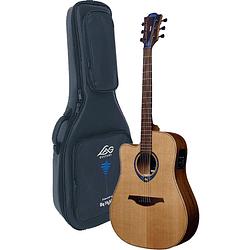 Foto van Lag guitars tramontane hyvibe 15 tlhv15dce linkshandige e/a westerngitaar met multi-effect en bluetooth