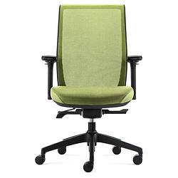 Foto van 24designs work synchro-4 ergonomische bureaustoel en1335 - groene stof/mesh - zwart onderstel