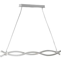 Foto van Led hanglamp - hangverlichting - trion wivo - 25w - warm wit 3000k - rechthoek - mat nikkel - aluminium