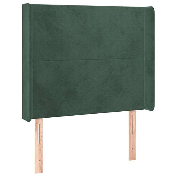 Foto van Vidaxl hoofdbord met randen 83x16x118/128 cm fluweel groen