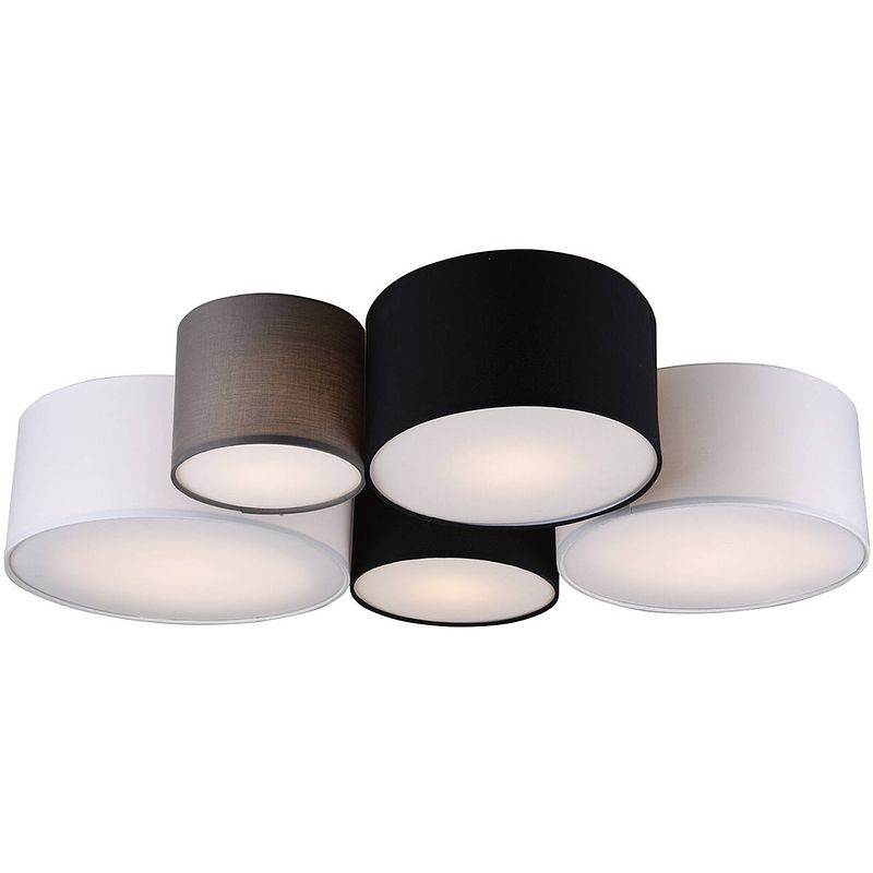 Foto van Led plafondlamp - plafondverlichting - trion hotia - e27 fitting - 5-lichts - rond - meerkleurig - aluminium