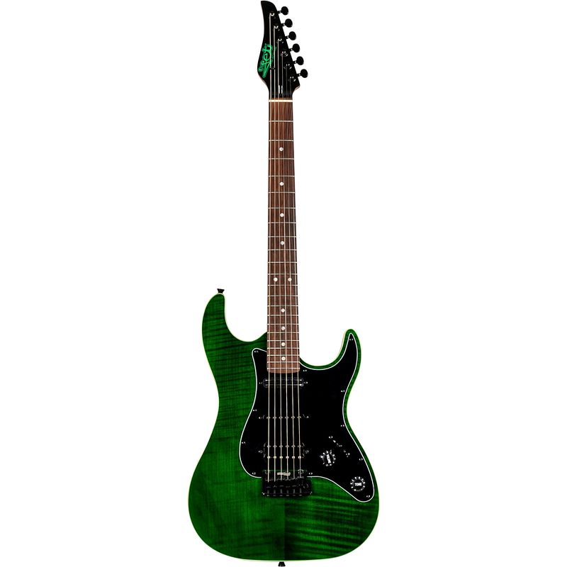 Foto van Jet guitars js-450 transparent green elektrische gitaar