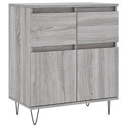 Foto van Vidaxl dressoir 60x30x75 cm bewerkt hout grijs sonoma eikenkleurig