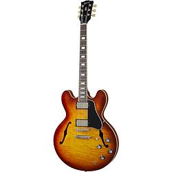 Foto van Gibson original collection es-335 figured iced tea semi-akoestische gitaar met koffer