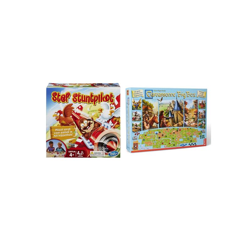 Foto van Spellenset - bordspel - stef stuntpiloot & carcassonne big box 3