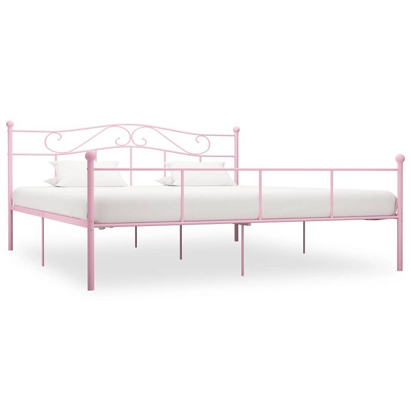 Foto van Vidaxl bedframe metaal roze 180x200 cm