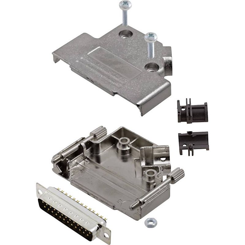 Foto van Encitech d45pk-m-25-dbp-k 6355-0009-03 d-sub male connectorset 45 ° aantal polen: 25 soldeerkelk 1 set(s)