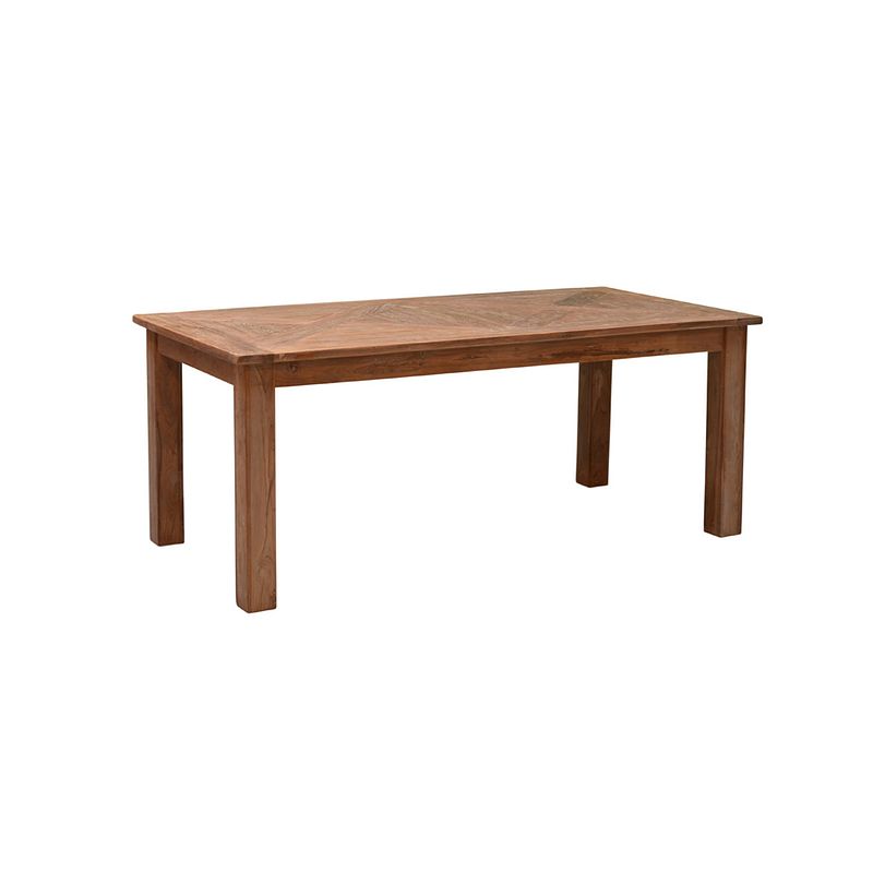 Foto van Livingfurn - eetkamertafel berlian - teakhout - 240cm - bruin