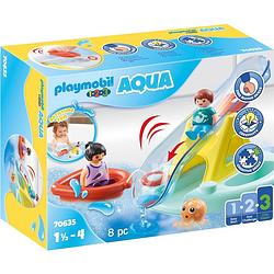 Foto van Playmobil 1.2.3 aqua - zwemeiland met waterglijbaan 70635