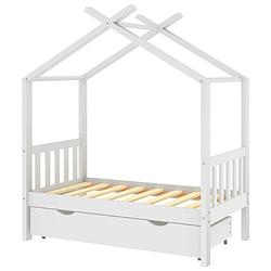 Foto van Vidaxl kinderbedframe met lade massief grenenhout 70x140 cm wit