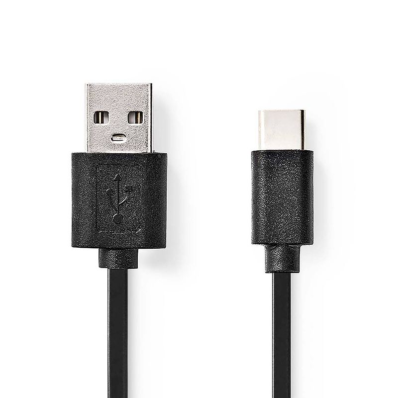 Foto van Nedis usb-kabel - zwart - 0.10 m