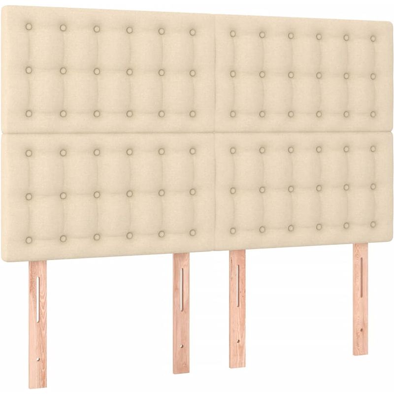 Foto van The living store boxspring crème 140x200 - led - pocketvering