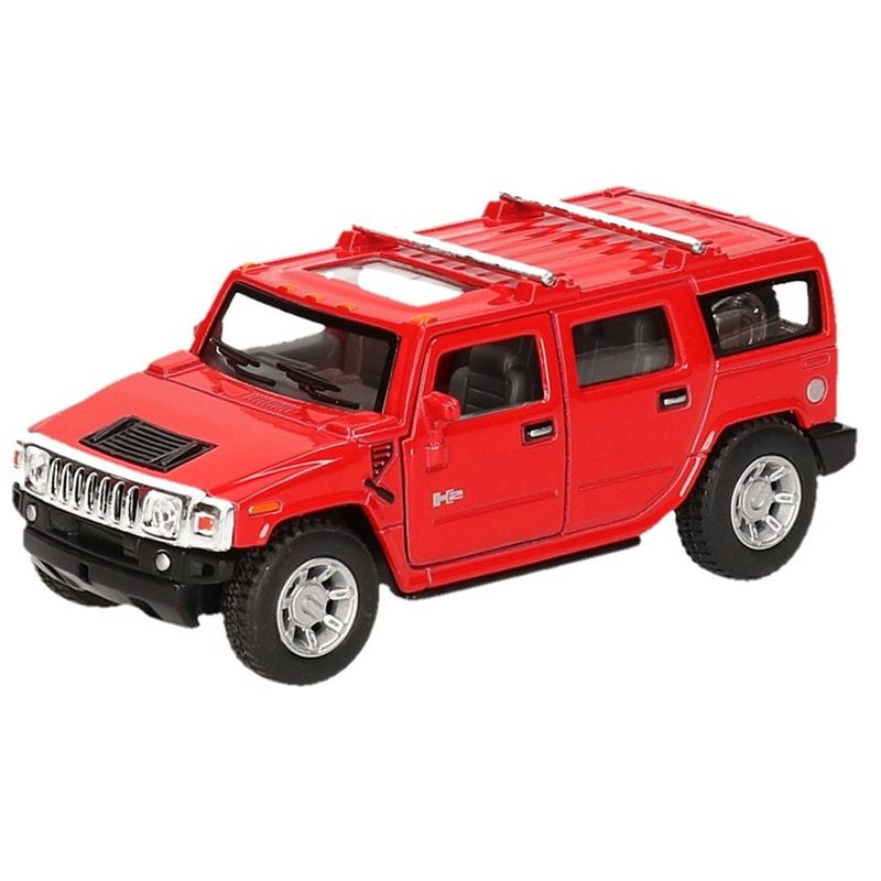 Foto van Schaalmodel hummer h2 suv rood 12,5 cm - speelgoed auto's