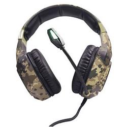 Foto van Berserker gaming army thor over ear headset kabel gamen stereo zwart, groen volumeregeling