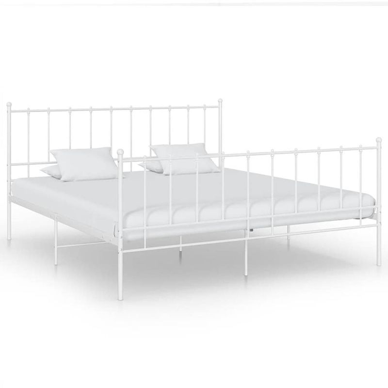 Foto van Vidaxl bedframe metaal wit 180x200 cm