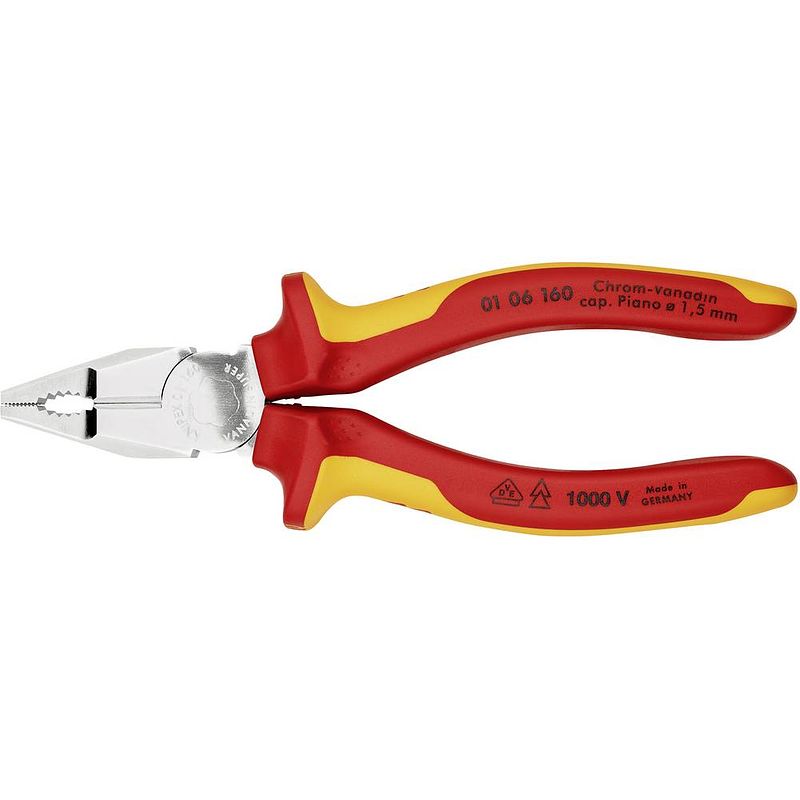 Foto van Knipex 01 06 160 vde combinatietang 160 mm din en 60900, din iso 5746