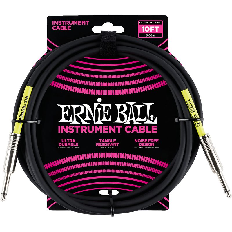 Foto van Ernie ball 6048 classic instrument cable, 3 meter, zwart