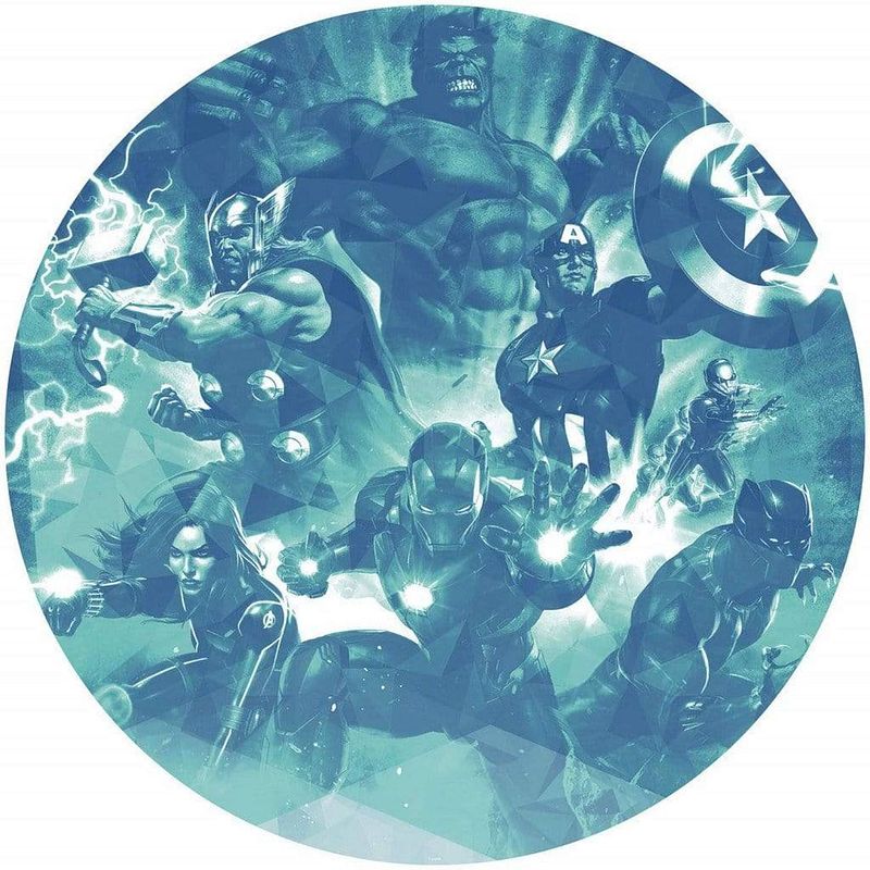 Foto van Komar avengers blue power vlies zelfklevend fotobehang 125x125cm rond