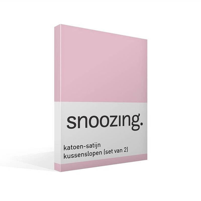 Foto van Snoozing - kussenslopen - set van 2 - katoen satijn - 60x70 - roze