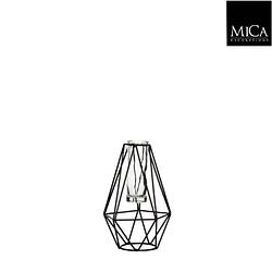 Foto van Mica decorations-e - 24 stuks! solo bloem diamant zwart l11xb10xh17 cm mica decorations (e)