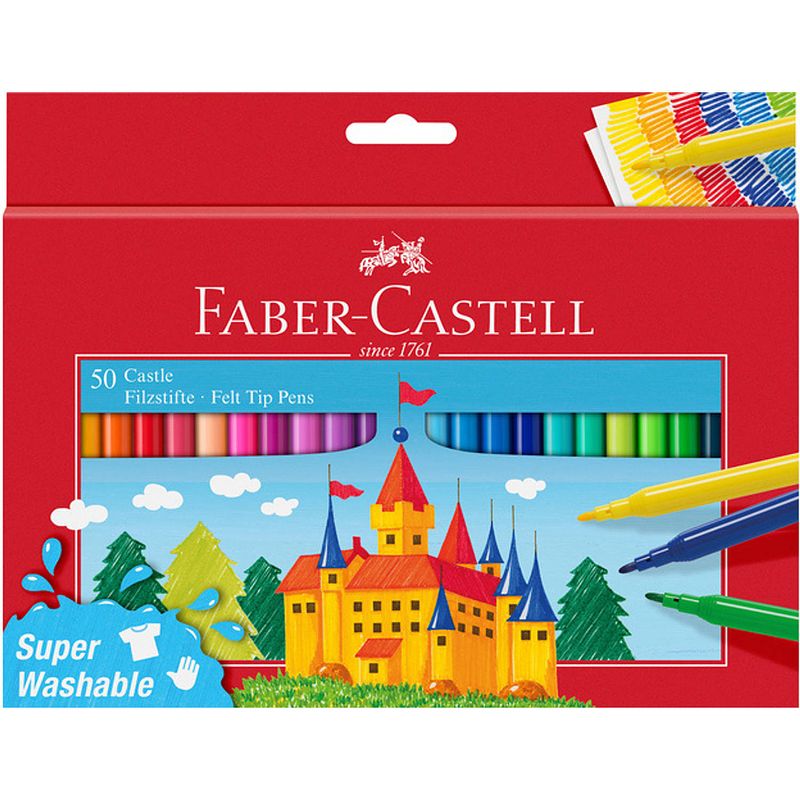 Foto van Faber castell viltstiften super washable junior 50 stuks