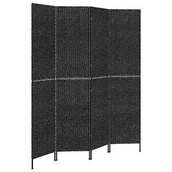 Foto van Vidaxl kamerscherm met 4 panelen 163x180 cm waterhyacint zwart