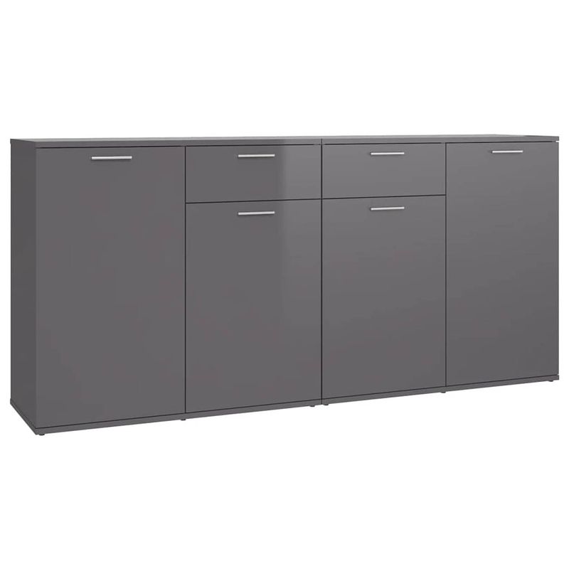 Foto van Vidaxl dressoir 160x36x75 cm spaanplaat hoogglans grijs