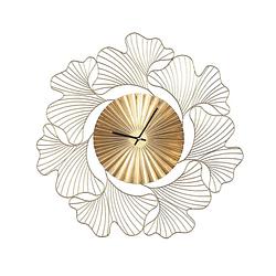 Foto van Ptmd jora gold metal clock with coral leaves round