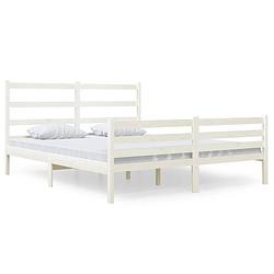 Foto van The living store - houten bedframe - 140 x 190 cm - wit