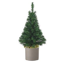 Foto van Volle kunst kerstboom 75 cm inclusief taupe pot - kunstkerstboom