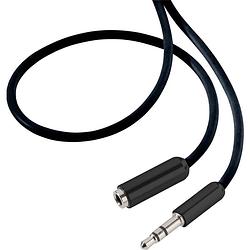 Foto van Speaka professional sp-7870688 jackplug audio verlengkabel [1x jackplug male 3,5 mm - 1x jackplug female 3,5 mm] 1.00 m zwart supersoft-mantel