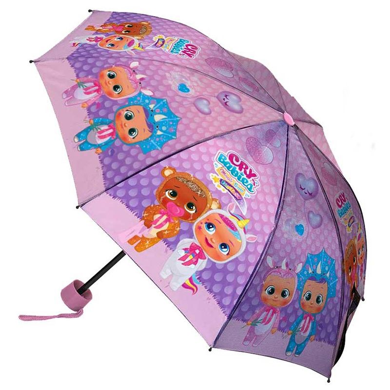 Foto van Cry babies kinderparaplu 52 cm polyester/staal roze/paars