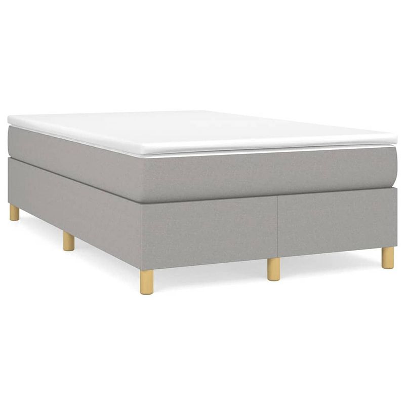 Foto van The living store boxspringframe - bedframe lichtgrijs - 203x120x35 cm - duurzaam materiaal