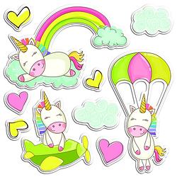 Foto van Crearreda muursticker fantasy unicorn 3d meisjes 10 stuks