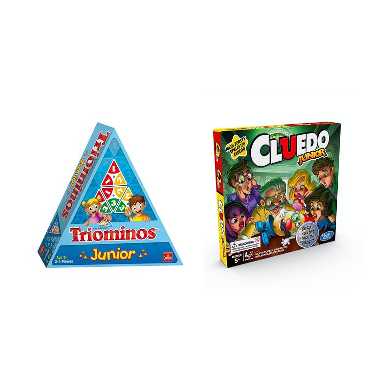 Foto van Spellenset - bordspel - 2 stuks - triominos junior & cluedo junior