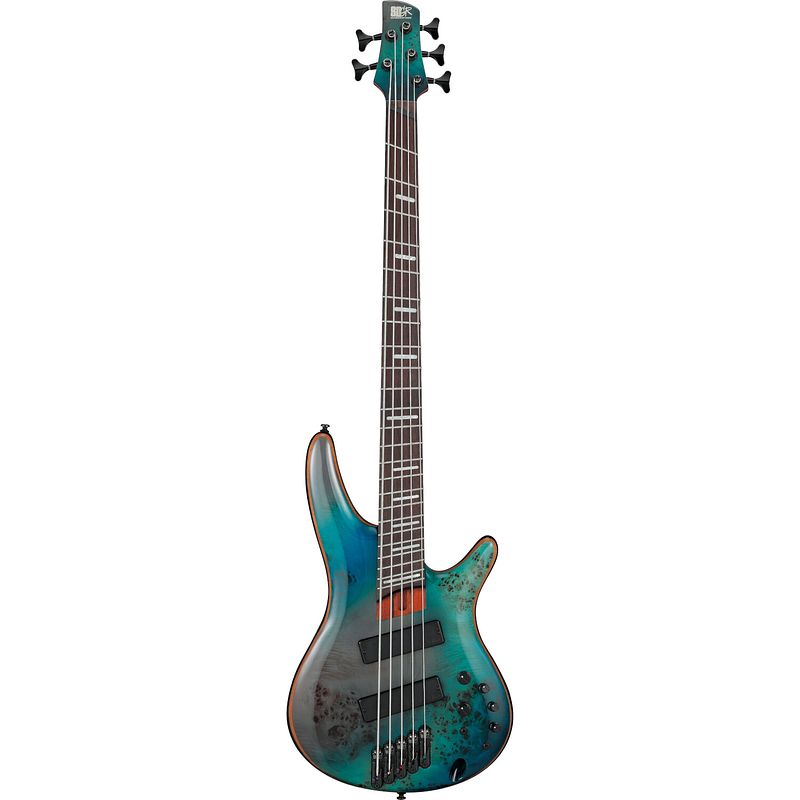 Foto van Ibanez srms805 bass workshop tropical seafloor 5-snarige elektrische basgitaar