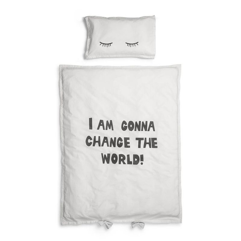 Foto van Elodie - dekbedset - overtrek + kussensloop - 100x130cm - change the world