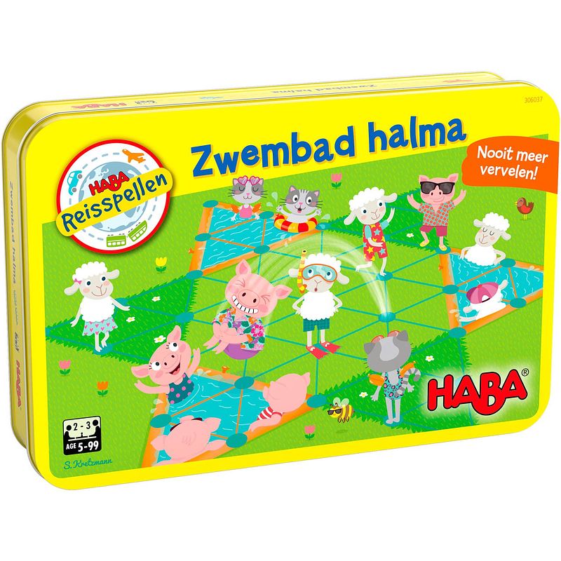 Foto van Haba reisspel zwembad halma junior metaal (nl)