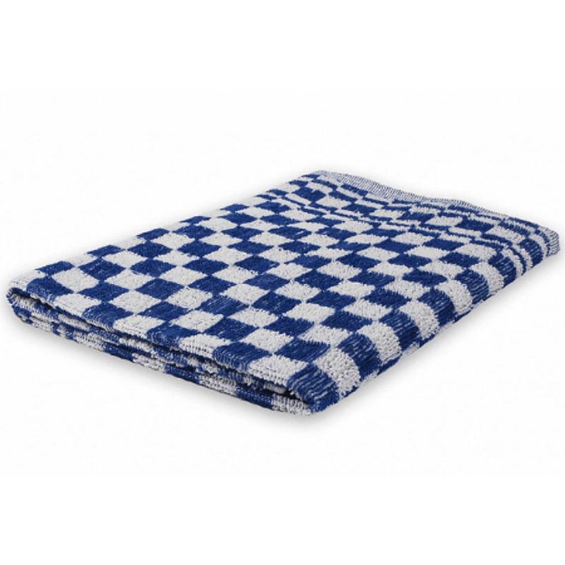 Foto van Weco keukendoek geblokt 60x60 cm blauw/wit (6 stuks)