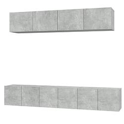 Foto van The living store tv-meubelset - betongrijs - 3x 60x30x30 cm - 2x 80x30x30 cm