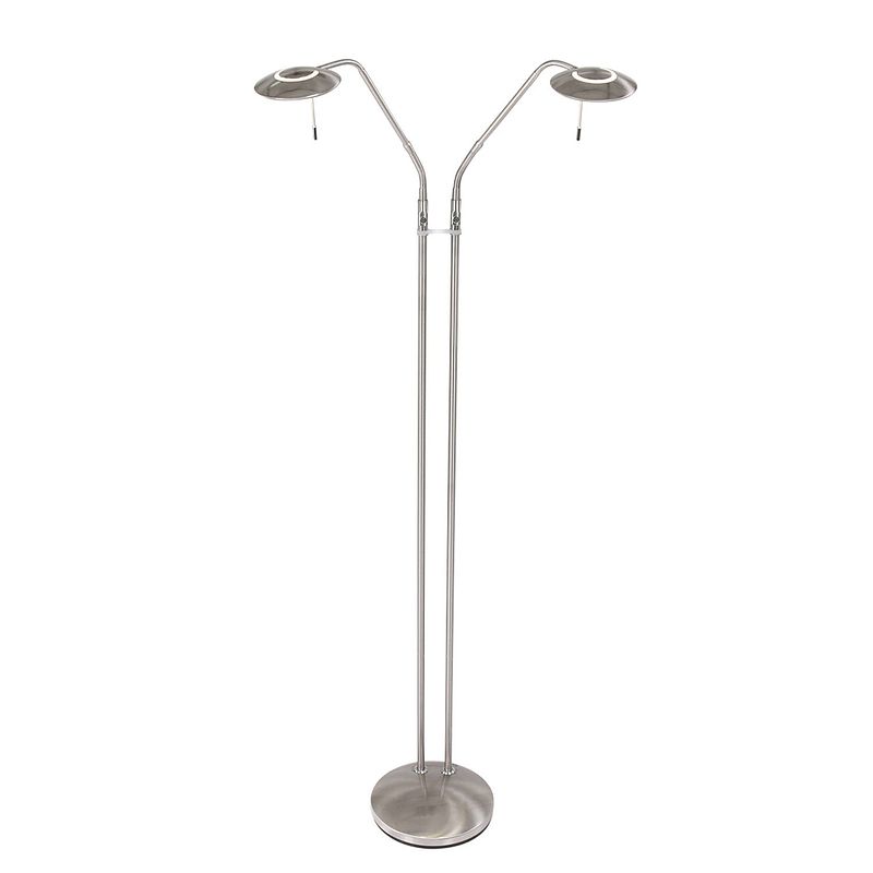 Foto van Moderne vloerlamp - steinhauer - kunststof - modern - led - l: 22cm - voor binnen - woonkamer - eetkamer - zilver