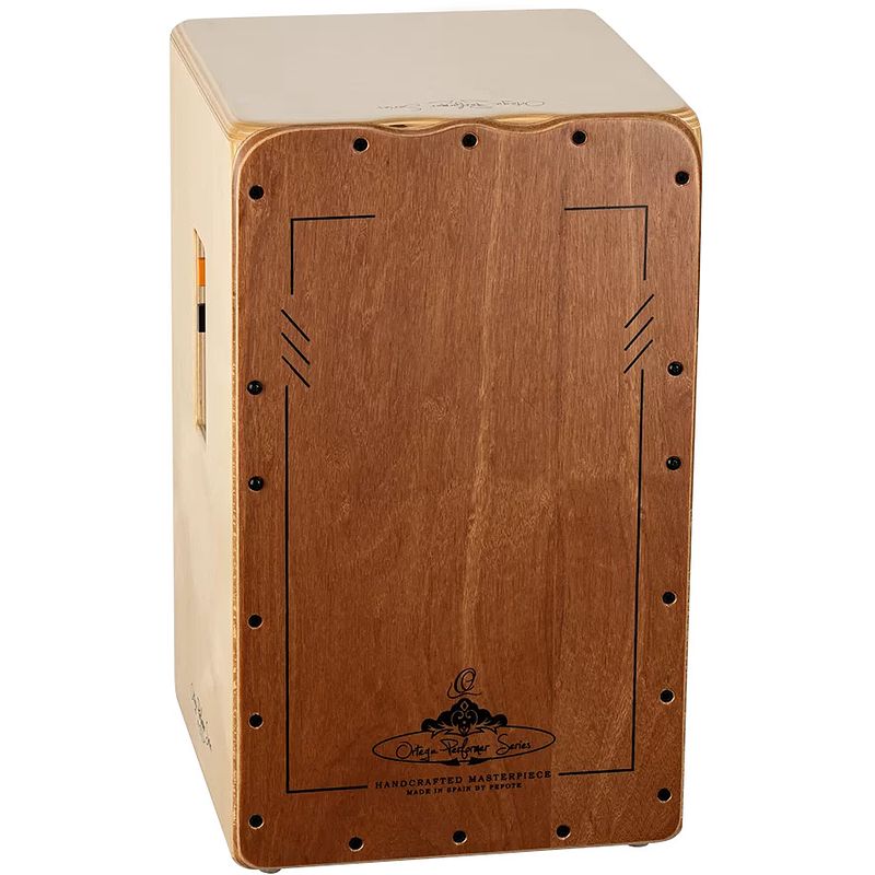 Foto van Ortega ocjpf-2 performer series acoustic-electric cajon natural elektrisch-akoestische cajon