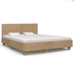 Foto van Vidaxl bedframe handgeweven echt rattan 180x200 cm