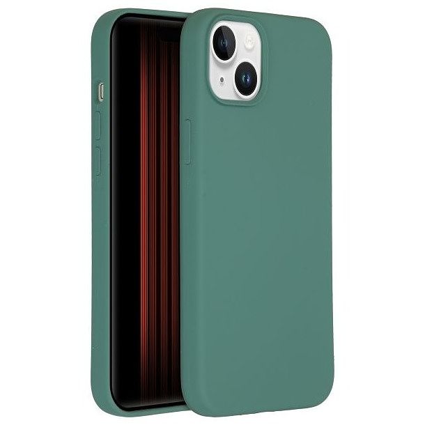 Foto van Accezz liquid silicone backcover met magsafe iphone 15 plus telefoonhoesje groen