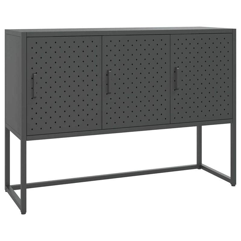 Foto van Vidaxl dressoir 105x35x75 cm staal antracietkleurig