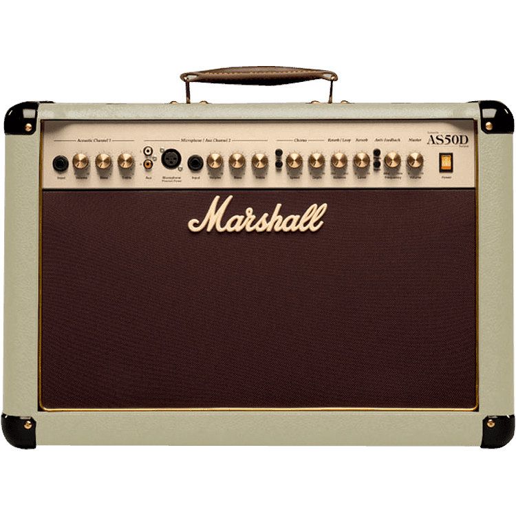 Foto van Marshall as50d cream 50w 2x8 akoestische gitaarversterker combo