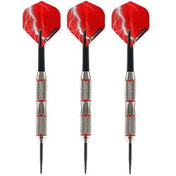 Foto van 1x set van 3 dartpijlen blackjack brass red 21 grams - dartpijlen